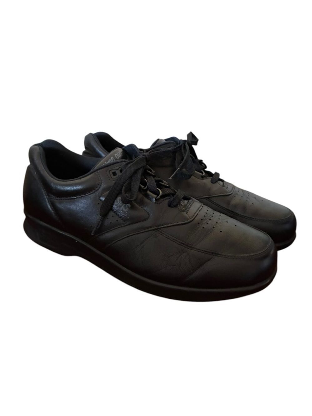 SAS Black Leather Lace-Up Comfort Shoes Mens Size 9.5